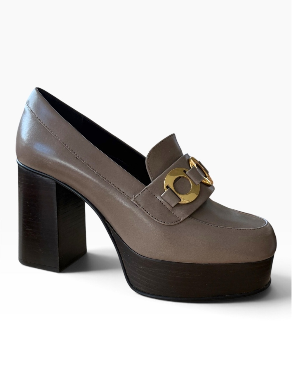 See by Chloé Belle Gacu Leather Platform Loafer Pumps – Size 37.5